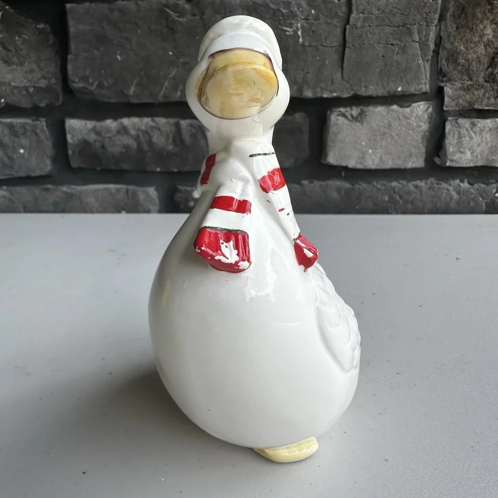 Vintage 80s Country Christmas Santa Goose Planter Sponge Holder Cottage Granny